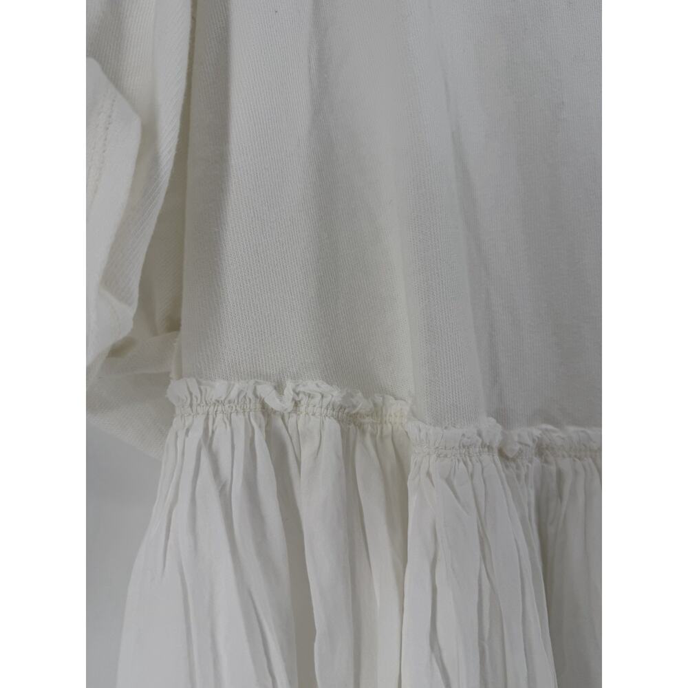 NEW Free People Catalina Mini Dress Babydoll Sweetheart Pleating Ivory Large - Picture 8 of 11
